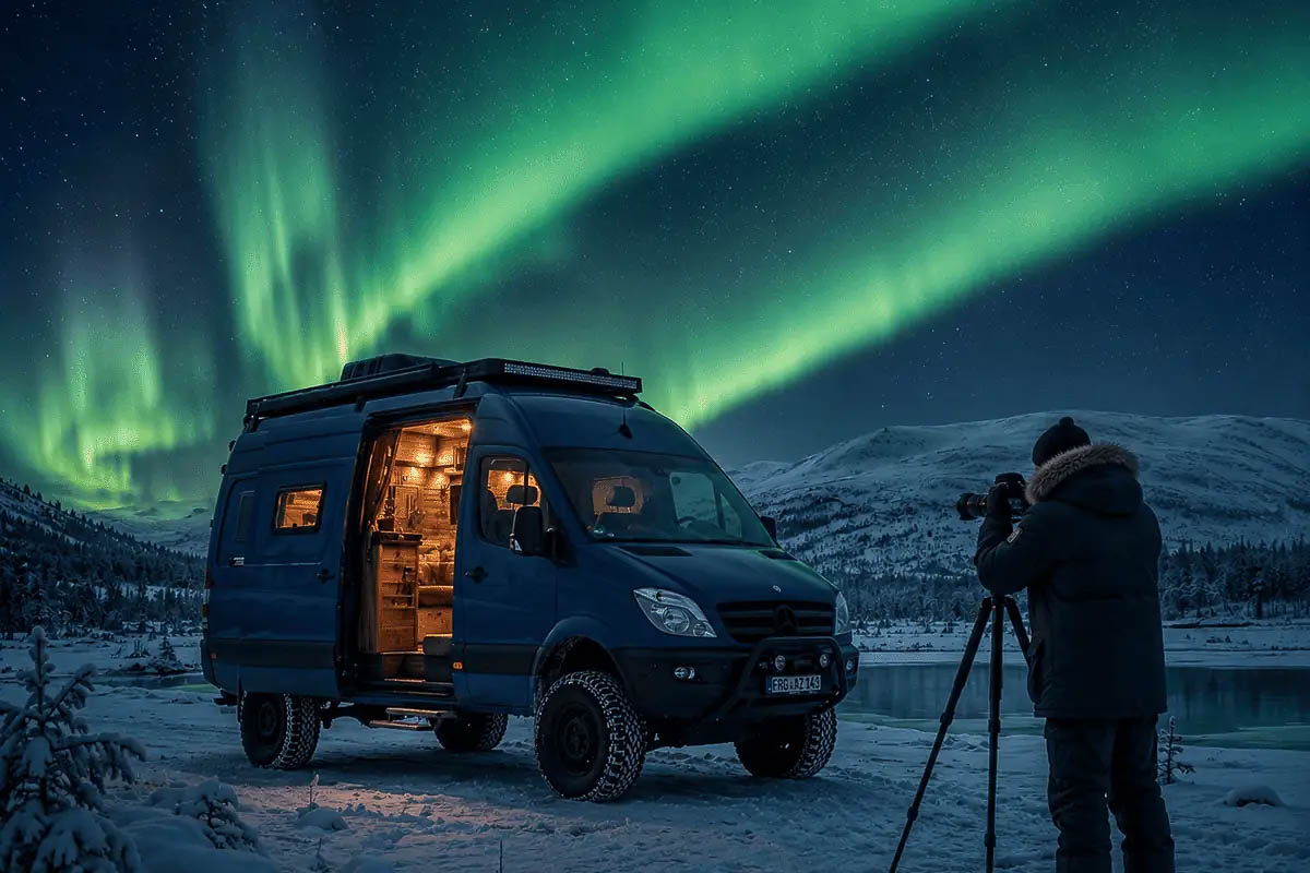 Nordlichter erleben mit dem Campervan