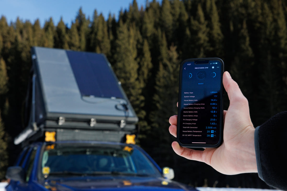 Ablesen der Solarleistung am Handy mit Renogy MPPT Solarladeregler mit Bluetooth