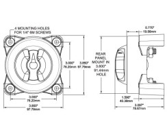 2-pole battery main switch, e-series, 350A