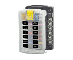 BLUE SEA Blade Fuse Holder - 12 Circuits with Cover