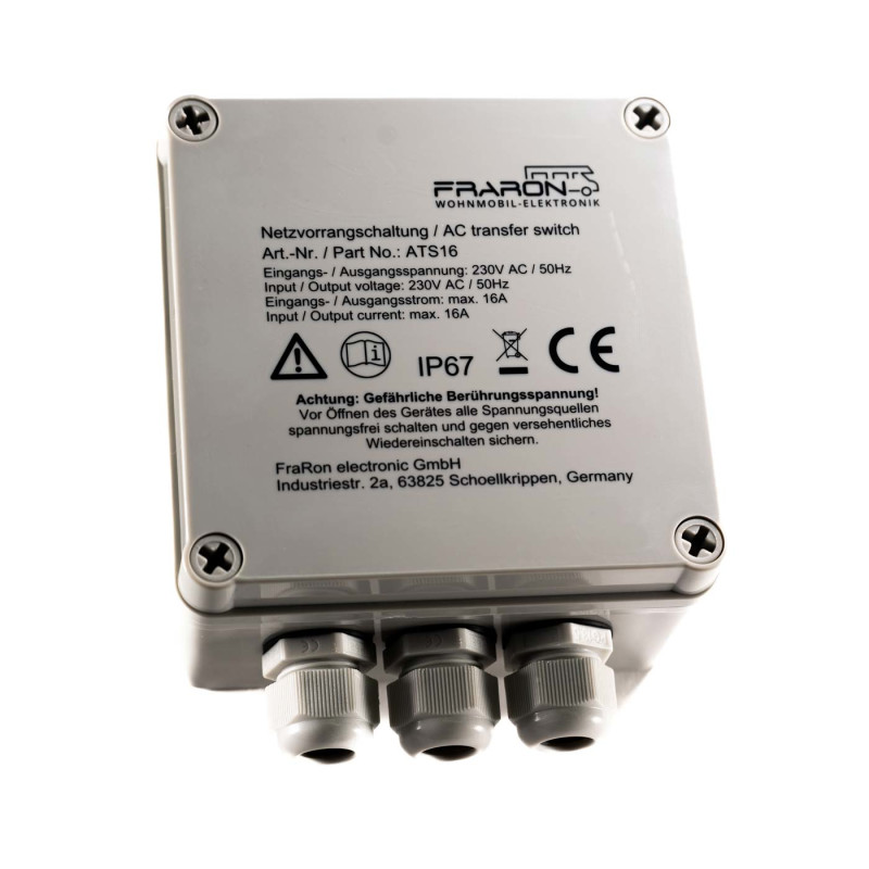 Netzvorrangschaltung 32A 240V Für Wohnmobile - Automatische Umschaltung Wechselrichter/Netz (IP66)