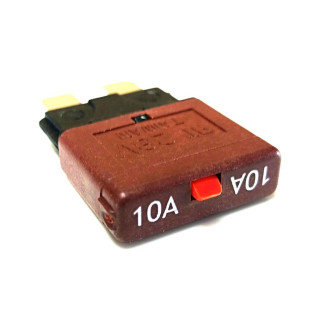 10A automatic fuse with reset switch - suitable for standard flat plug sockets