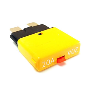 20A automatic fuse with reset switch - suitable for common flat plug sockets