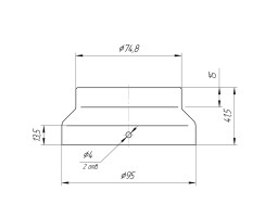 Reduction 90mm inside to 75mm outside