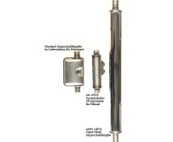 Abgasschalldämpfer für 24 mm Rohrdurchmesser mit 50 cm Super Silent Schallämpfer, Gesamtlänge 200 cm (kürzbar)