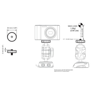 ROKK 1/4-Zoll-Kamera-Halterung (Top)