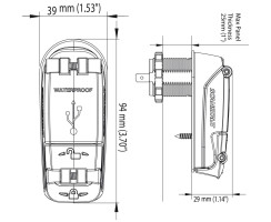 Wasserdichte USB-Steckdose 12-24V ROKK Charge +