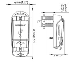 Wasserdichte USB-Steckdose 12-24V - ROKK Charge +