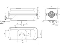 Diesel heater boat installation-kit with Autoterm Air 4D (Planar 44D) 12V, trough-hull-fitting optional and digital control unit