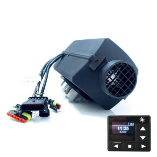 Diesel heater boat installation-kit with Autoterm Air 2D (Planar 2D) 12V, trough-hull-fitting optional and OLED Control Panel