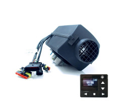 Diesel heater boat installation-kit with Autoterm Air 2D (Planar 2D) 12V, trough-hull-fitting optional and OLED Control Panel