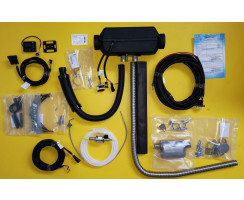 Diesel heater boat installation-kit with Autoterm Air 2D (Planar 2D) 12V, trough-hull-fitting optional and OLED Control Panel