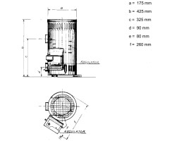 Dieselofen "Sibirien", 1,8kW, 70mm-System mit Sichtfenster