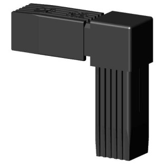 Steckverbinder (rechter Winkel) für Vierkantrohr Polyamid 6 schwarz, einteilig