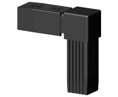 Connector (90 degree angle) for square tube; Polyamid 6, black, onepiece