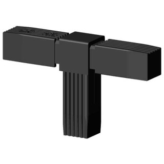Steckverbinder (T-Stück) für Vierkantrohr Polyamid 6 schwarz einteilig