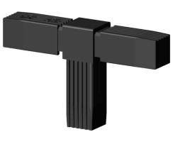 Steckverbinder (T-Stück) für Vierkantrohr Polyamid 6 schwarz einteilig