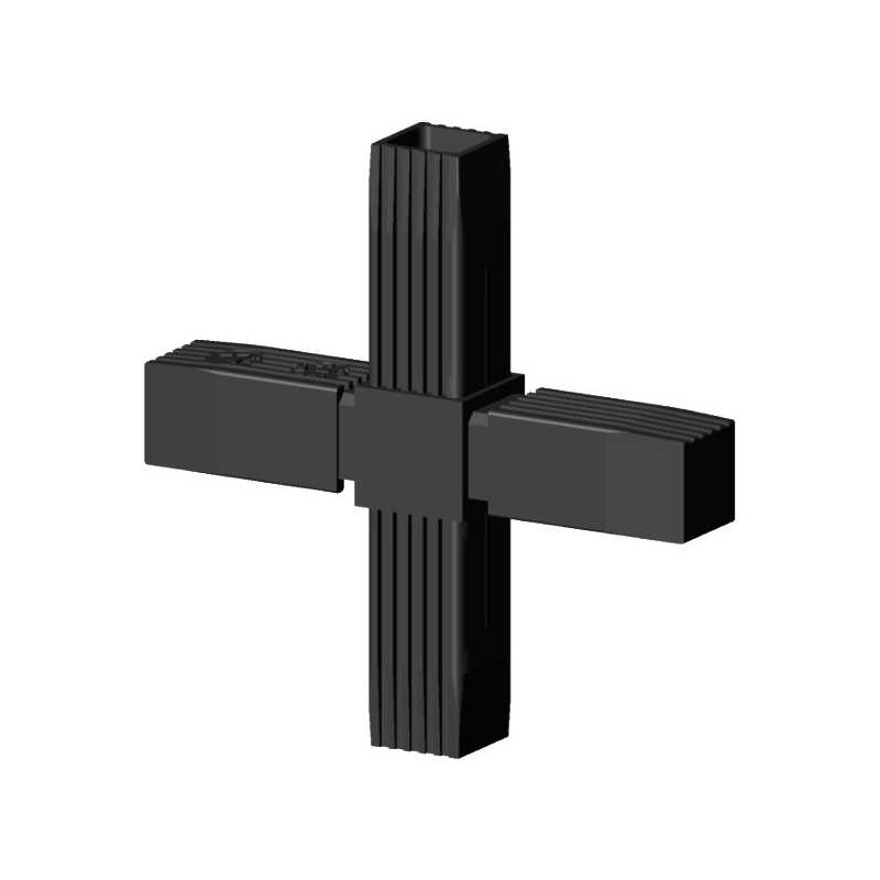 Steckverbinder Kreuz 2d Fur Vierkantrohr Polyamid 6 Schwarz Einte