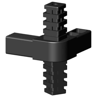 Connector 4-arm with hinge for square tube; Polyamid 6 black