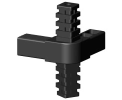 Connector 4-arm with hinge for square tube; Polyamid 6 black