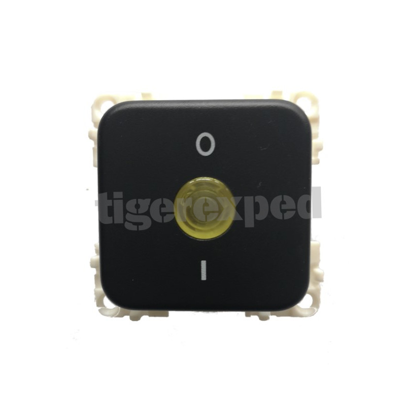 Schalter 2-polig 230V mit gelber LED Kontrollleuchte, Tiefe 25mm, Sys
