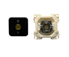 Schalter 2-polig 230V mit gelber LED Kontrollleuchte,...