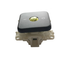 Schalter 2-polig 12V mit gelber LED Kontrollleuchte, Tiefe 25mm, System 10.000