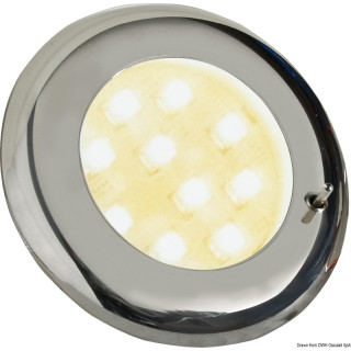 Batsystem LED recessed light Nova 2 in chrome, with switch 3000k warm white