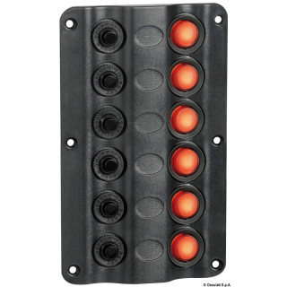 Wave electrical switch panel 6 switches incl. circuit breakers