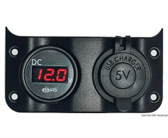 Voltmeter 3/30 V + doppelte USB-Buchse für Wave