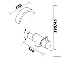 Style mixer tap for hot and cold water