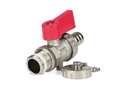 Brass KFE ball valve, self-sealing 1/2" external...