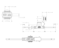 Fuse holder for ATO motor vehicle fuses flying with cover