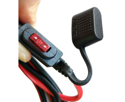 Battery cable 1.5m for solar bags with pole terminals, SAE plug and fuse, 4qmm