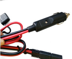 Cable for cigarette lighter 1.5m for solar bags with SAE plug and fuse, 4qmm