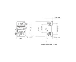 Automatic circuit breaker with reset switch M10 (3/8") 60A