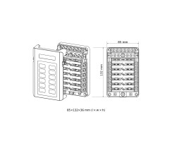 12-way 12/24V fuse holder with integrated negative rail and LED failure indicator