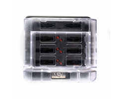 6-way 12/24V fuse holder with quick connections and LED failure indicator