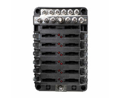 Fuse Box 12 Way Quick 12/24V w. negative Bus Bar and LED Indicator