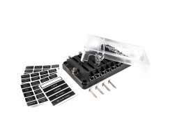 Fuse Box 12 Way Quick 12/24V w. negative Bus Bar and LED Indicator