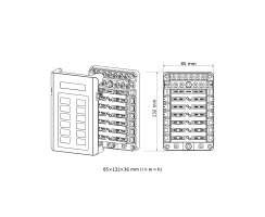 Fuse holder 12-fold 12/24V w. Minus rail and quick connections