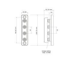 Busbar mini 100A 4 x M5