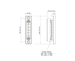 Busbar mini 100 amp 2xM5 + 4xM4