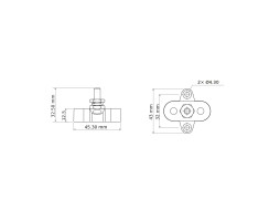 Single manifold and distribution bolt, M8 black