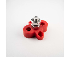 Single manifold and distribution bolt, M8 red