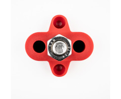 Single manifold and distribution bolt, M8 red