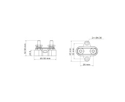 Collection and distribution bolt, double, M8 black