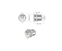 Cigarette lighter socket 12/24V unlit version