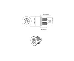 12V socket outlet DIN/Merit waterproof 15A 12/24V compatible, recessed mounting