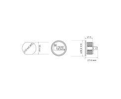 Voltmeter 12V / 24V with digital LED display waterproof, built-in meter